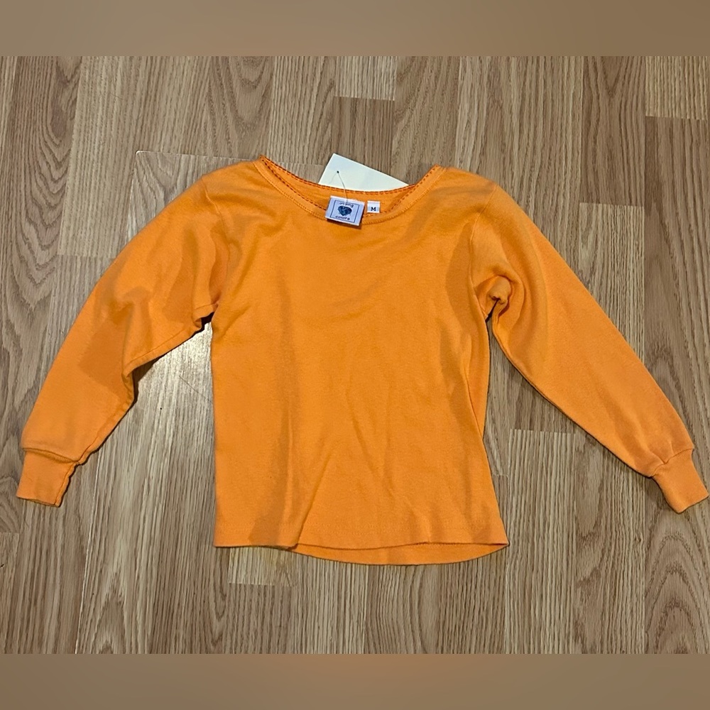 Young Colors Orange Long Sleeve Tee - Size Medium - 100% Preshrunk Cotton - NWT